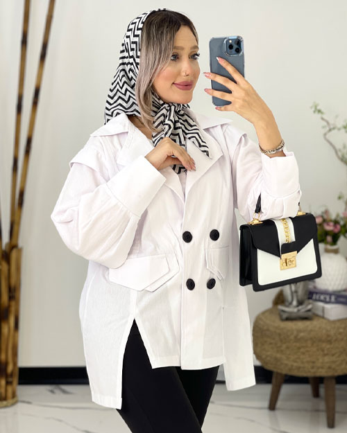 کت لنین یقه انگلیسی جیب نما کد 4742