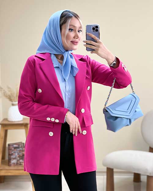 کت یقه انگلیسی زنانه دکمه نما کد 15510