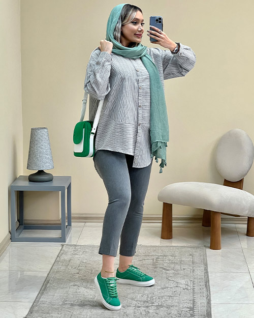 مانتو لینن اسپرت یقه مردانه کد 15501