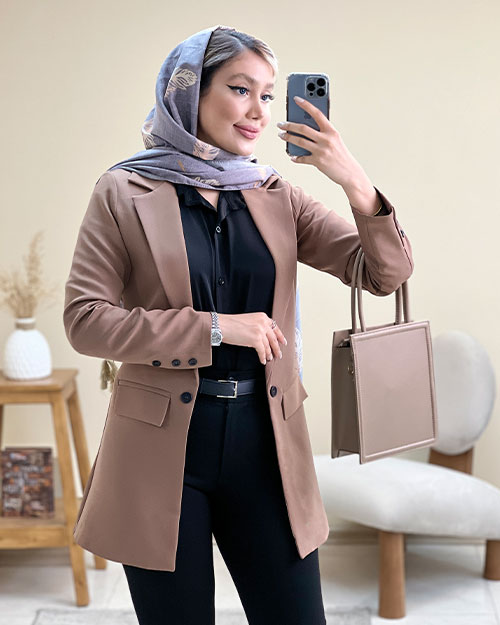 کت کوتاه یقه انگلیسی زنانه مدل ایواز کد 6022