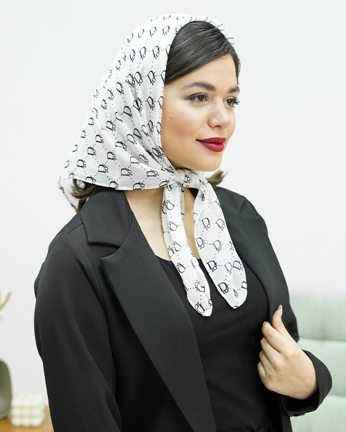 مینی اسکارف حریر طرحدار کد 15747