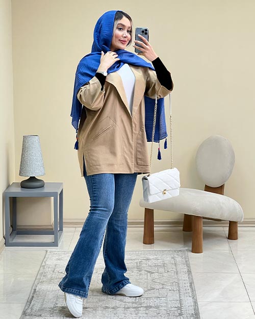 مانتو لینن یقه انگلیسی گتردار کد 15914