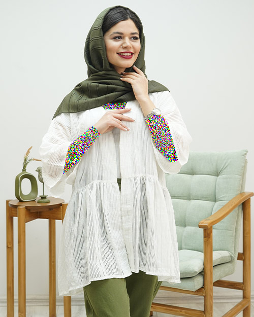 مانتو عروسکی کمر چین کد 5087