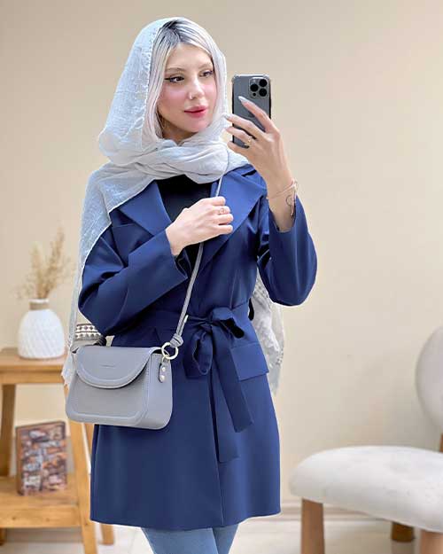 مانتو مازراتی کمردار زنانه کد 6037