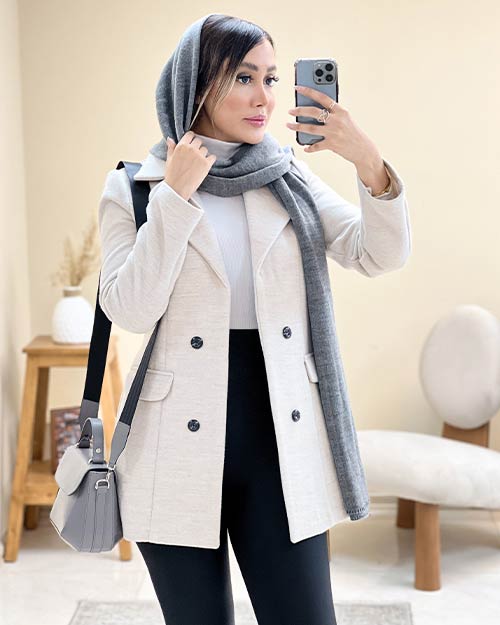 کت فوتر یقه انگلیسی زنانه مدل ایواز کد 5852