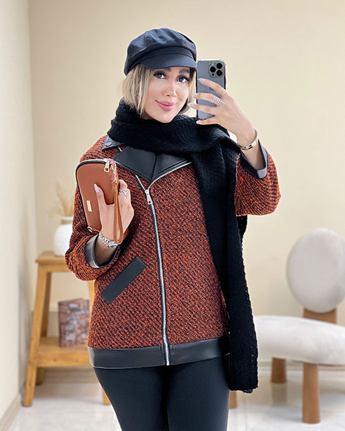 کت یقه انگلیسی ترکیبی کد 16577