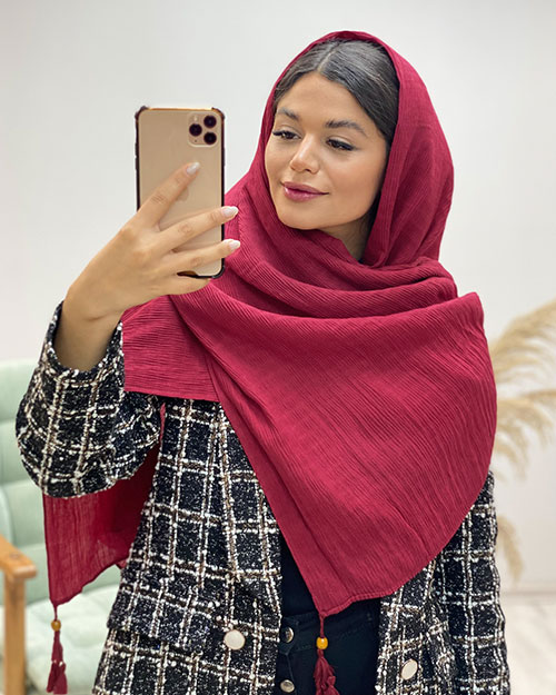 شال پلیسه زنانه کد 16655