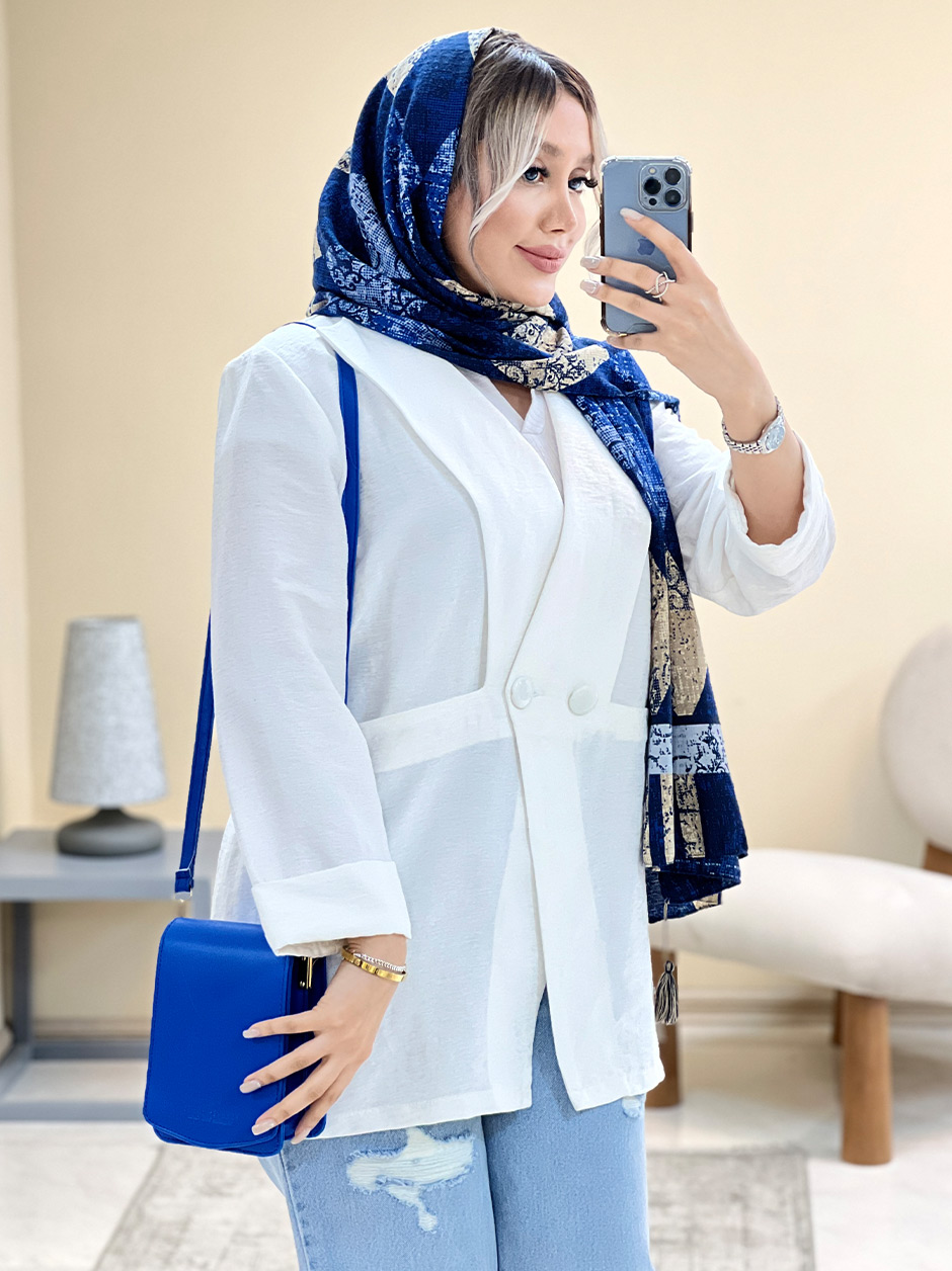 مانتو کتی کتان کریستال زنانه کد 15516
