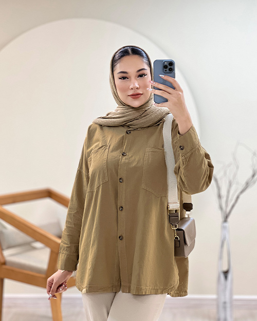 مانتو الیاف دو جیب کد 17379