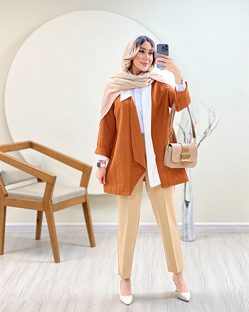 مانتو کتیبه آستین پاکتی کد 15780