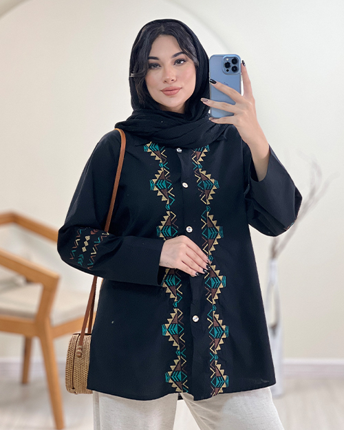 مانتو یقه مردانه کد 17701