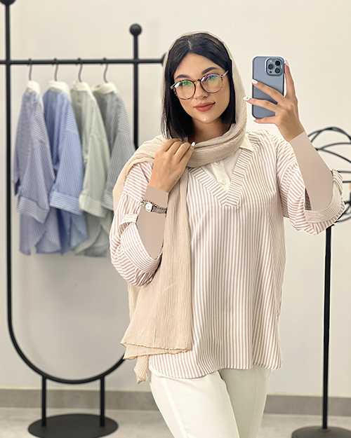 شومیز جلو بسته راه راه 