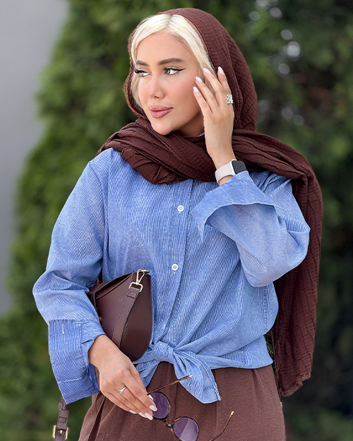شومیز یقه مردانه راه راه کد 19034