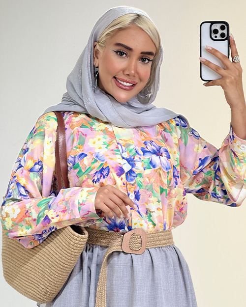 شومیز گلدار کد 19058