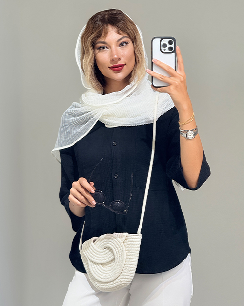 شومیز آستین سه ربع کد 19348