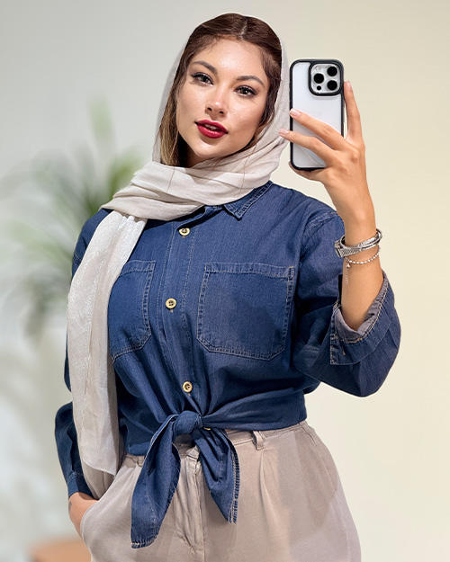 شومیز جین کد 19383