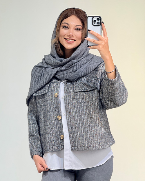 کت شنل دکمه دار کد 19663