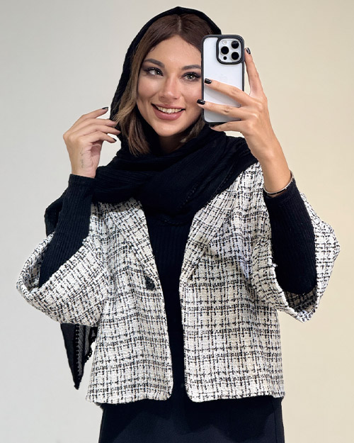 کت شانل آستین سه ربع کد 19672