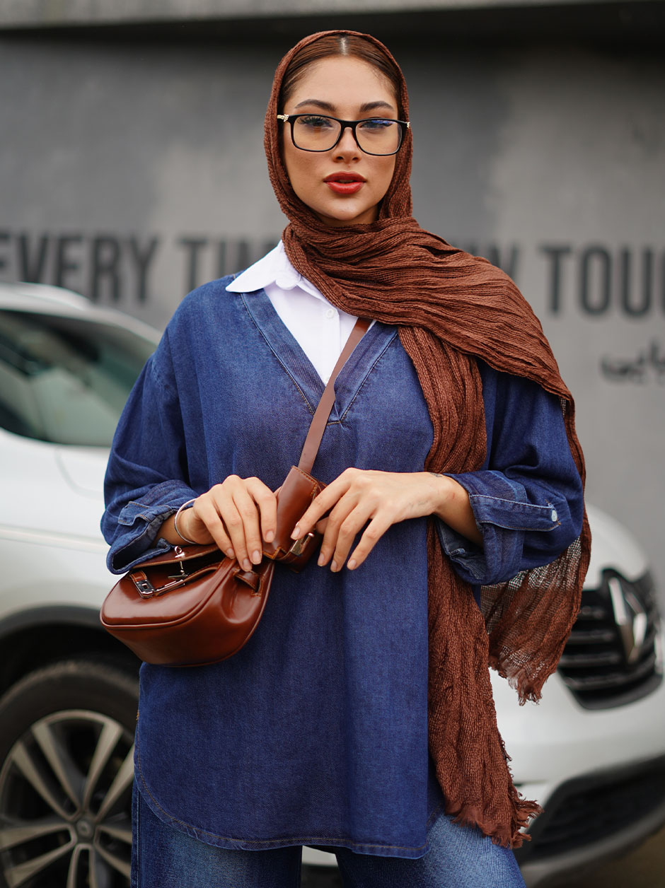 شومیز جین ترکیبی کد 19660