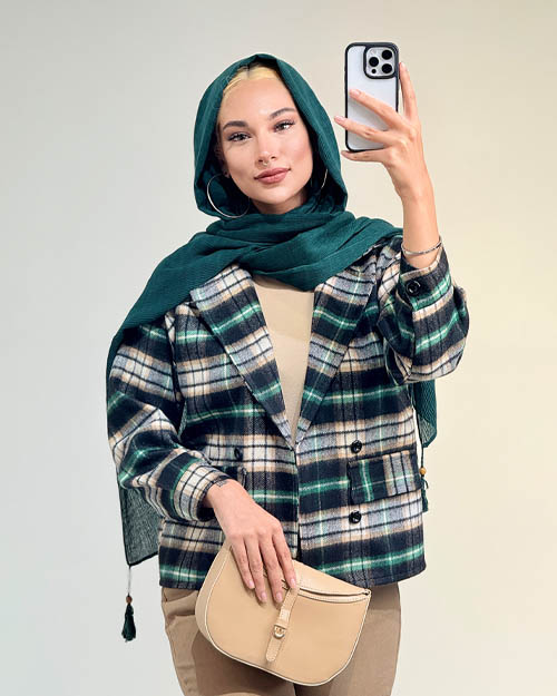 کراپ کت چهارخونه کد 19700