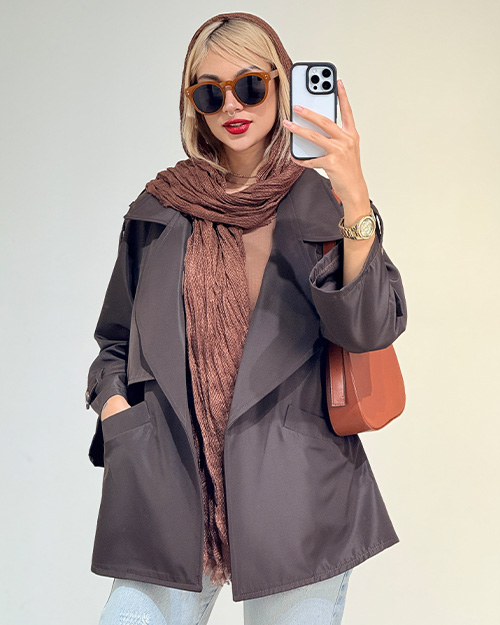 بارانی کمربند دار تولید ایواز کد 19338