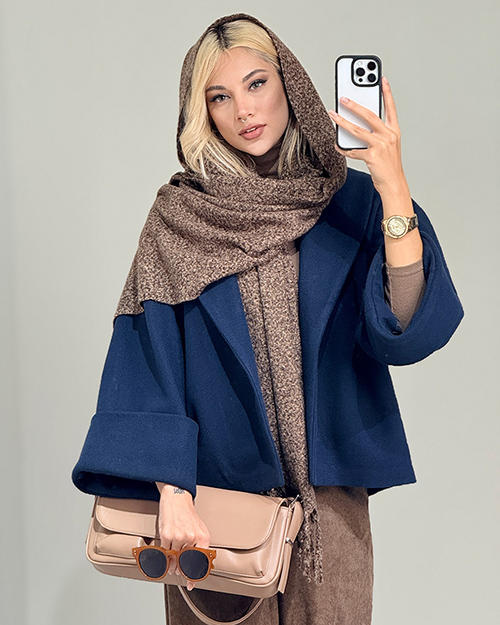 پالتو فوتر آستین پاکتی کد 19697