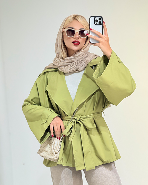 بارانی کمربند دار تولید ایواز کد 19727