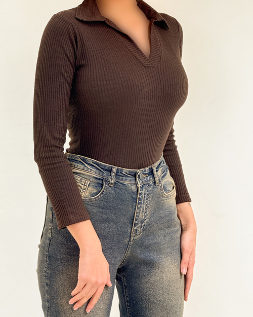 بلوز یقه دار کد 20428