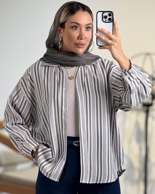 شومیز راه راه پینترستی کد 20605