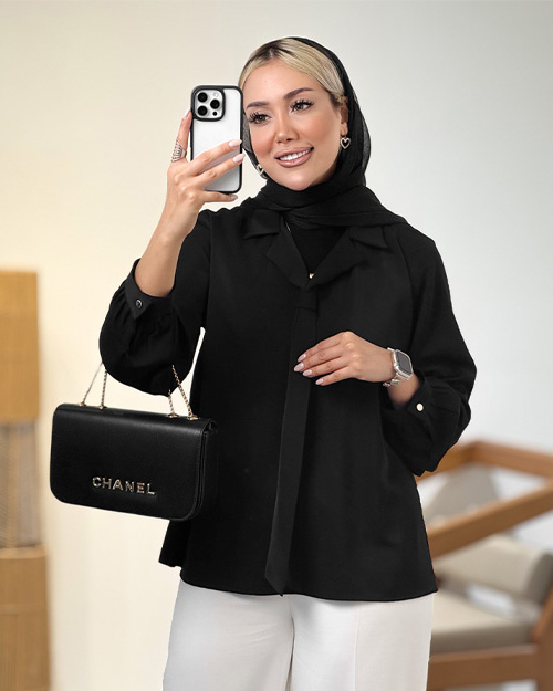 شومیز یقه کراواتی کد 20726 