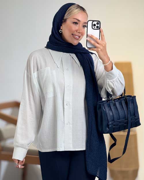 شومیز دو یقه کد 20717 
