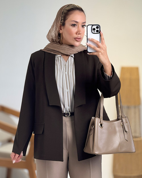 کت یقه آرشال جلوباز تولید ایواز کد 20585