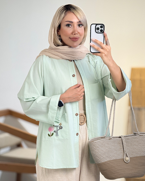 شومیز الیاف طبیعی آفتاب
