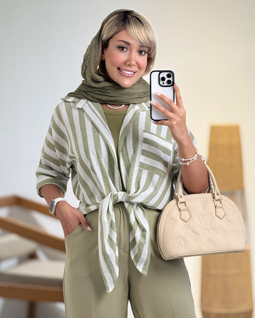 شومیز لینن جلو گره ای کد 20831