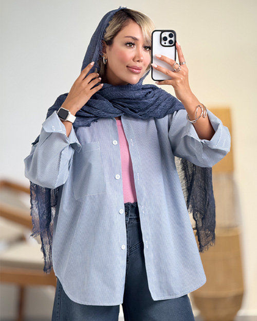 شومیز بیسیک راه راه کد 20906
