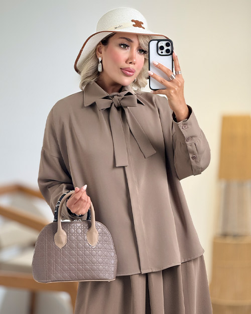 شومیز یقه کراواتی مورگان کد 20905