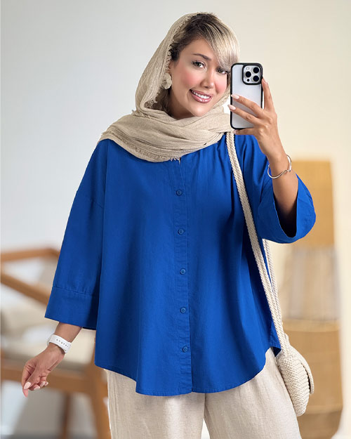 شومیز لینن پشت پیله کد 20996