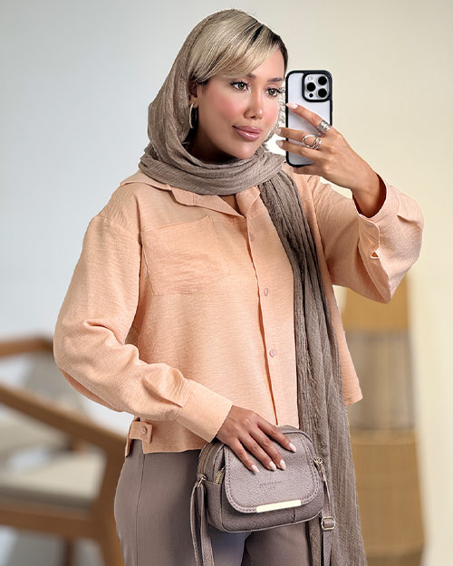 شومیز باکسی بغل چاک کد 21031