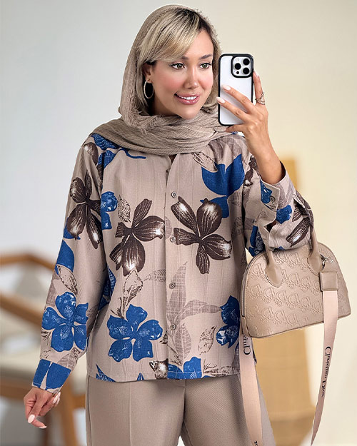 شومیز طرحدار ایتالیایی کد 21048