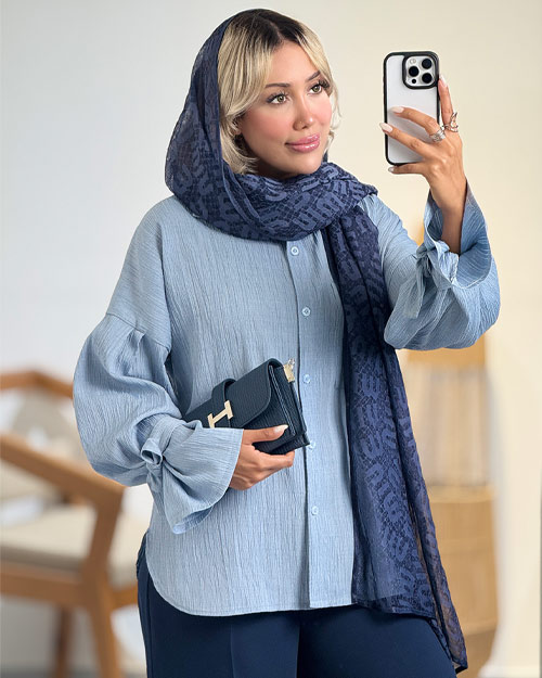 شومیز بهاره آستین بندی کد 21072