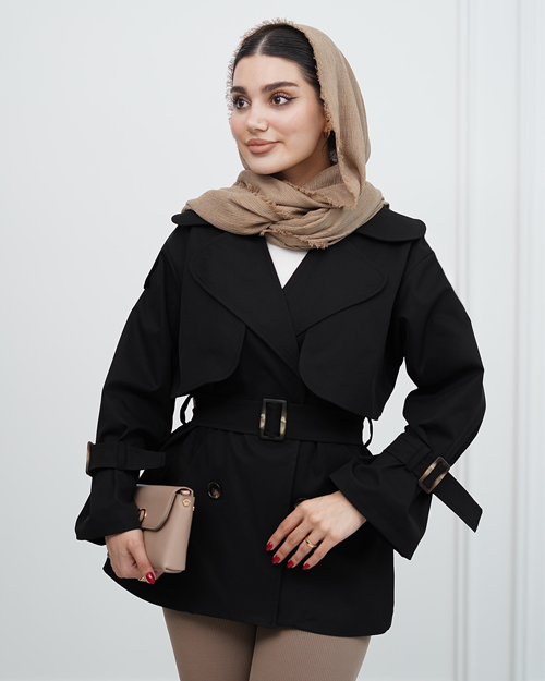 ‏بارانی ژیله دار کتان کد 21886