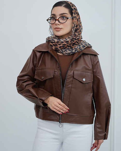 ‏کت چرم کلاسیک کد 21892