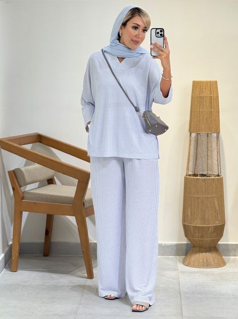 ست شومیز شلوار نخی کد 20908 ست شومیز شلوار نخی کد 20908