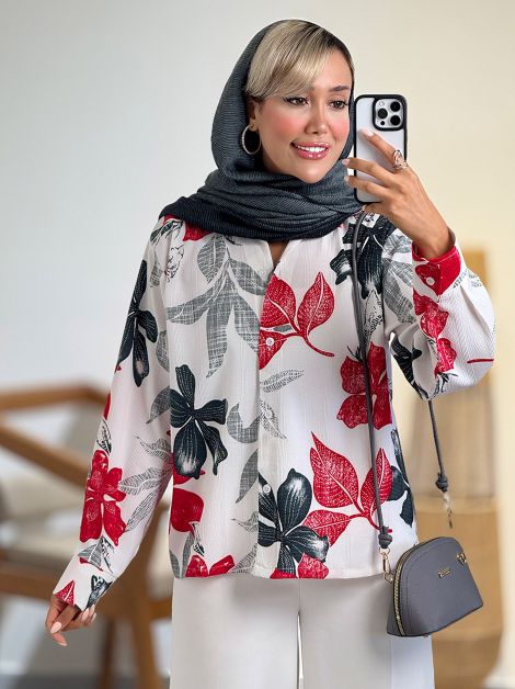 شومیز طرحدار ایتالیایی کد 21048