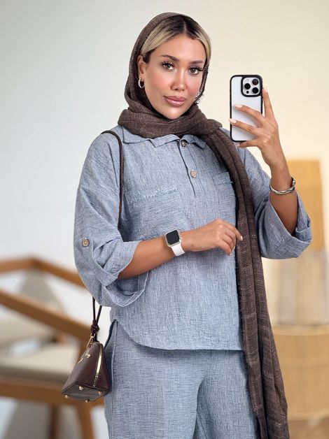 شومیز جلو بسته لینن زارا 21168