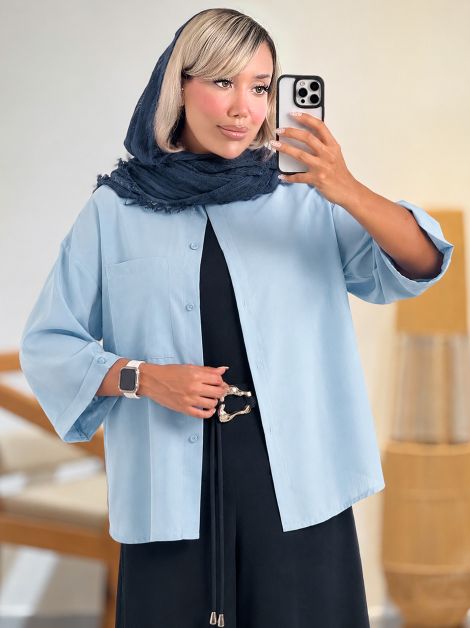 شومیز پاستیلی لینن اسلپ کد 21297