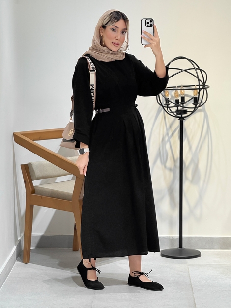 پیراهن ماکسی کمرچرم کد 20590