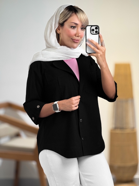 شومیز کتان سه دکمه کد 20832