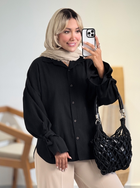 شومیز بهاره آستین بندی کد 21072