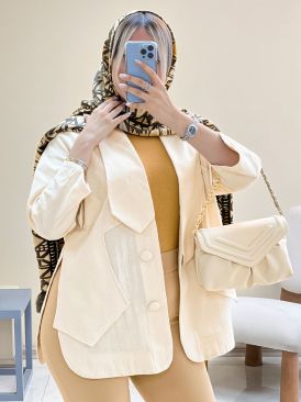 مانتو لینن جلوباز زنانه